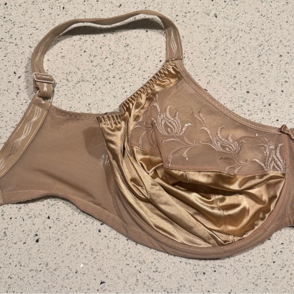 Elomi Nude Tan Full Coverage Caitlyn Embroidered Bra Size 38K - Picture 5 of 9
